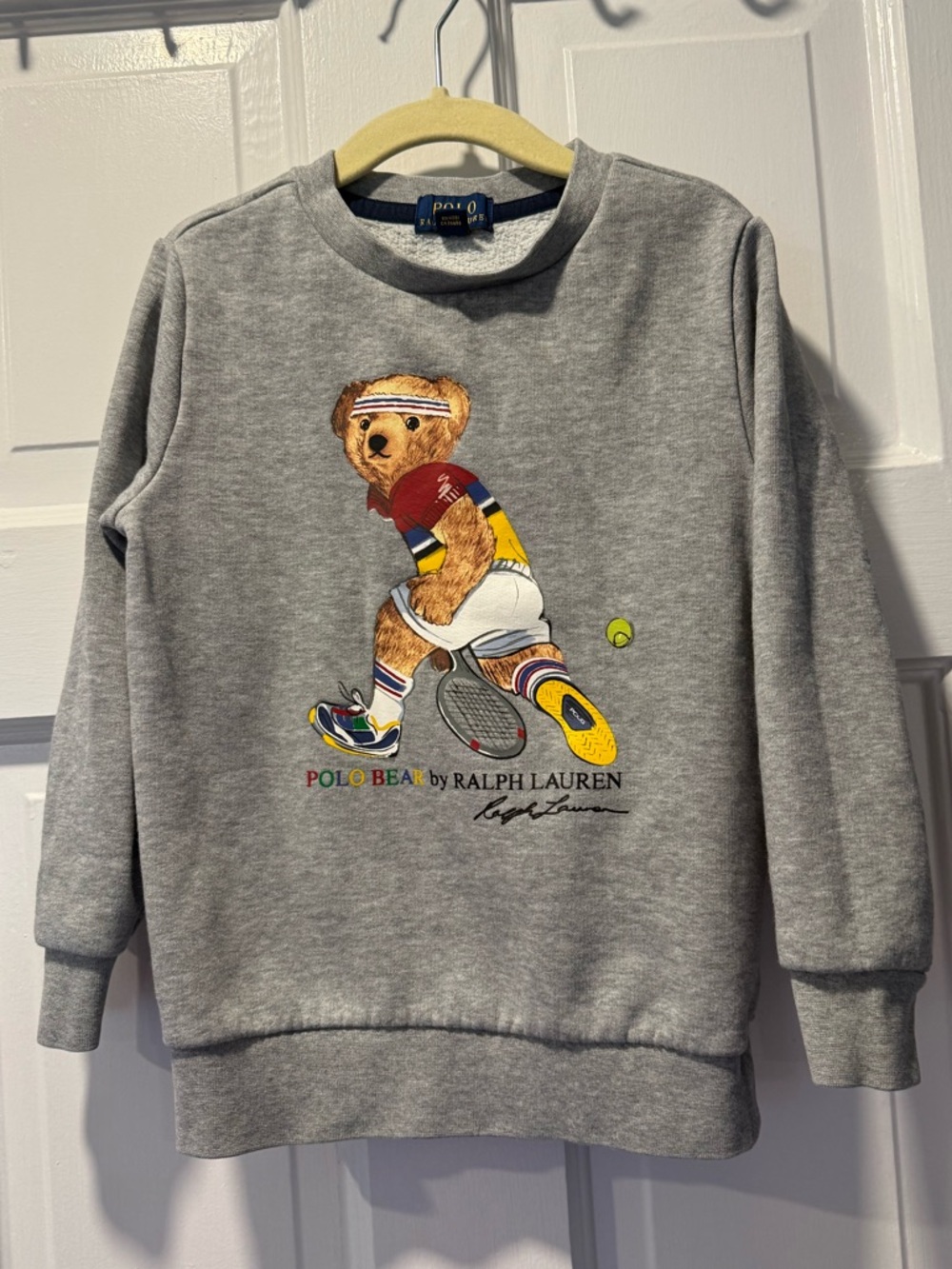 RARE 2019 US OPEN Polo by Ralph Lauren Gray Bear Crewneck Sweatshirt KIDS 4T